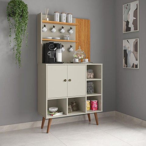 Cantinho do Café Balcão 80cm Aurora Patrimar Off White/cinamomo