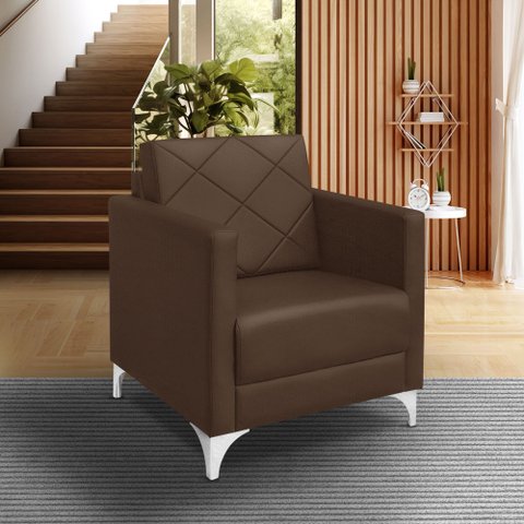 Poltrona Helena Decorativa Clinica e Recepção:marrom