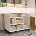 Ver imagem 3 de Gabinete para Banheiro com Rodinhas Londres:offwhite/ripado