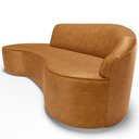 Ver imagem 6 de Sofá 3 Lugares Curvo Sala de Estar Living Firenze Direito D02 Couríssimo Whisky 230 cm B-90 - Lyam