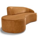 Ver imagem 3 de Sofá 3 Lugares Curvo Sala de Estar Living Firenze Direito D02 Couríssimo Whisky 230 cm B-90 - Lyam