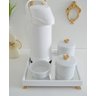 Kit Higiene Bandeja Porcelana Bebê Térmica K012 Flor - Dourado - 1