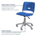 Ver imagem 5 de Kit 2 Cadeiras de Escritório Base Giratória Elo Azul/Cinza