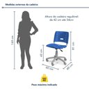 Ver imagem 3 de Kit 2 Cadeiras de Escritório Base Giratória Elo Azul/Cinza