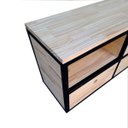 Ver imagem 4 de Rack Industrial com 4 Gavetas e 1 Nicho - Ferro Preto Eletrostático e Madeira Pinus Marítimo
