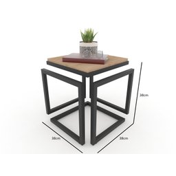 Mesa Industrial Cubo Metalon Preto - 4