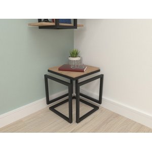 Mesa Industrial Cubo Metalon Preto