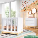 Ver imagem 1 de Quarto De Bebê Retrô Berço Médio E Cômoda Amor Perfeito