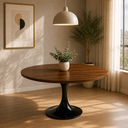 Ver imagem 1 de Mesa de Jantar Saarinen Preto Redonda 130cm - MDF Melamínico Pau Ferro