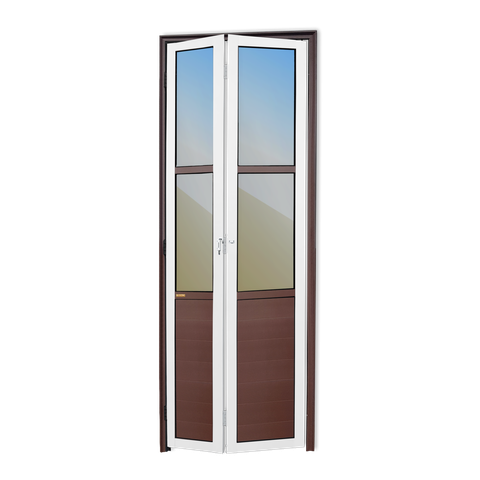 Porta Alumínio Camarão Lambril/Vidro D.L25 Mix Corten 70 V.Refl.Brimak