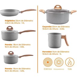 Conjunto de Panelas Ceramic Life Easy Brinox 5 Peças - 6