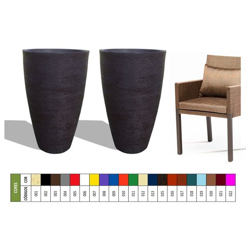 Kit 2 Vaso Planta 80x50 Oval Moderno Polietileno BGPLASTICOS ROSA 022