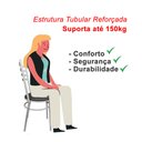 Ver imagem 5 de Kit Conjunto 2 Cadeiras para Cozinha Mesa Jantar Bar Lanchonete Restaurante Preta Estofado Azul