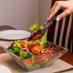 Saladeira Quadrada de Vidro Milão M Vidro 1,2l para Saladas e Maionese - Ruvolo