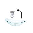 Ver imagem 1 de CUBA DE VIDRO OVAL 55CM JATEADO + VALVULA + TORNEIRA PRETA