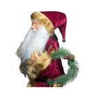 Ver imagem 2 de Papai Noel Casaco Veludo Guirlanda Vinho 80cm 30346