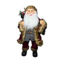 Ver imagem 1 de Papai Noel Casaco Veludo Guirlanda Vinho 80cm 30346