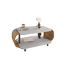 Mesa Centro Bechara Floripa Apoio Mesinha Decorativa Sala Porta Objetos Quadros Off-cinza/cinamomo - 1