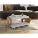 Ver imagem 2 de Mesa Centro Bechara Floripa Apoio Mesinha Decorativa Sala Porta Objetos Quadros Off-cinza/cinamomo