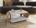 Ver imagem 2 de Mesa Centro Bechara Floripa Apoio Mesinha Decorativa Sala Porta Objetos Quadros Off-cinza/cinamomo