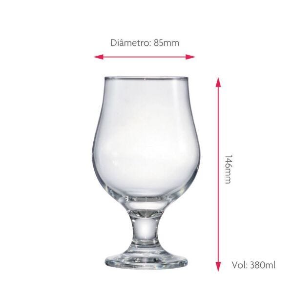 Jogo de Taças de Cerveja Beer Master Vidro 380ml 12 pcs - 3