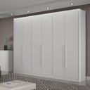 Ver imagem 2 de Guarda Roupa 6 Portas Diamante Gold Branco - Leifer Móveis
