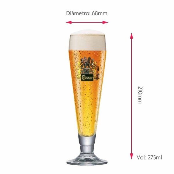 Jogo de Taças de Cerveja Rótulo Frases Ferrara Pokal Cristal 275ml - 2