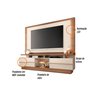 Estante Home Theater 2,10m Palazzo com Led Para TV 70 Cor Nature e Off White HB Móveis - 2