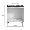 Ver imagem 3 de Balcão Cocktop Ravena Premium 5 ou 4 Bocas:Amêndoa/Branco
