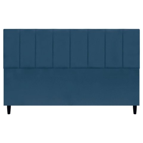 Cabeceira Decorativa Classic para Cama King 195 Cm Suede Azul Marinho - Azul-marinho, Suede