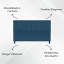 Ver imagem 3 de Cabeceira Decorativa Classic para Cama King 195 Cm Suede Azul Marinho - Azul-marinho, Suede
