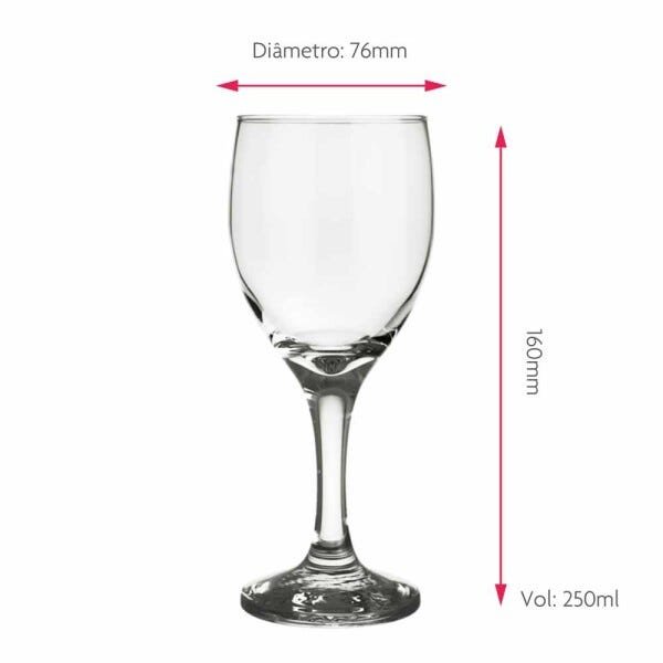 Jogo de Taças de Vinho Tinto América Água em Vidro 6 Pcs QE Ruvolo - 3