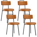 Ver imagem 2 de Kit 4 Cadeiras Decorativas Estofada para Sala de Jantar Barcelona L02 Couríssimo Canela - Lyam Decor