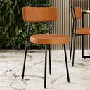 Ver imagem 1 de Kit 4 Cadeiras Decorativas Estofada para Sala de Jantar Barcelona L02 Couríssimo Canela - Lyam Decor
