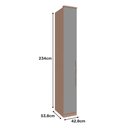 Ver imagem 4 de Guarda Roupa 1 Porta 428mm com Prateleiras Setiba Plus Rimo Carvalho/fendi