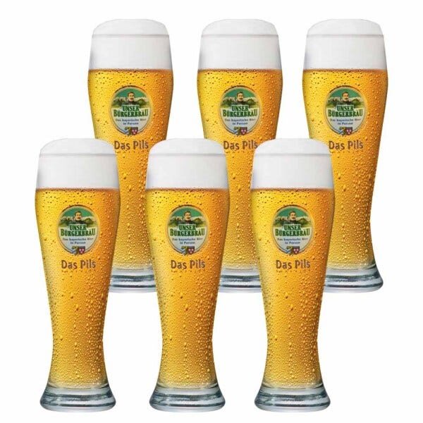 Jogo de Copos de Cerveja Frases Unser Burgerbrau Vidro 630ml - 1