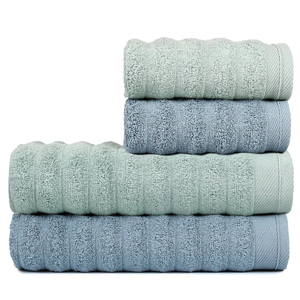 Kit 2 Toalhas de Banho + 2 Toalhas de Rosto Aura Atlântica 75x1,50 Cor:azul + Verde