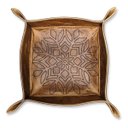 Ver imagem 1 de Organizador Aparador de Mesa Porta-trecos em Couro 16x16x4cm