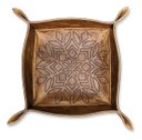 Ver imagem 1 de Organizador Aparador de Mesa Porta-trecos em Couro 16x16x4cm