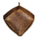 Ver imagem 2 de Organizador Aparador de Mesa Porta-trecos em Couro 16x16x4cm