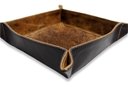 Ver imagem 3 de Organizador Aparador de Mesa Porta-trecos em Couro 16x16x4cm