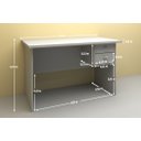 Ver imagem 2 de Escrivaninha 2 Gavetas com Chave 120cm Taurus J&a Móveis Branco