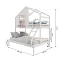 Ver imagem 4 de Beliche Casinha com Janela Casal/solteiro Madeira Maciça Branco/ Rosa Housin