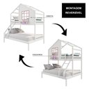 Ver imagem 6 de Beliche Casinha com Janela Casal/solteiro Madeira Maciça Branco/ Rosa Housin
