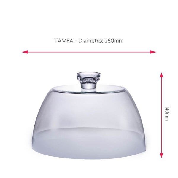 Prato de Vidro Opaline Branco White com Tampa Ruvolo - 3