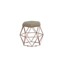 Ver imagem 1 de Puff Decorativo Onix Com Armação Bronze Para Sala Em Suede