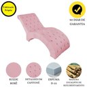 Ver imagem 4 de Recamier Divã Espreguiçadeira para Sala Cliníca Elisa Suede Cor:rosê