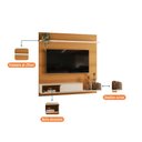 Ver imagem 3 de Painel Bancada Suspensa Estante Evo p/ TV 55" - HB Móveis:Cinamomo/Off White