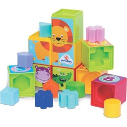 Kit de Brinquedos Educativos Barco + Cubinhos 5 em 1 - 5