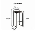 Ver imagem 3 de Kit 2 Banquetas Gourmet Bancada Americana Estru Preta Mila:Marrom